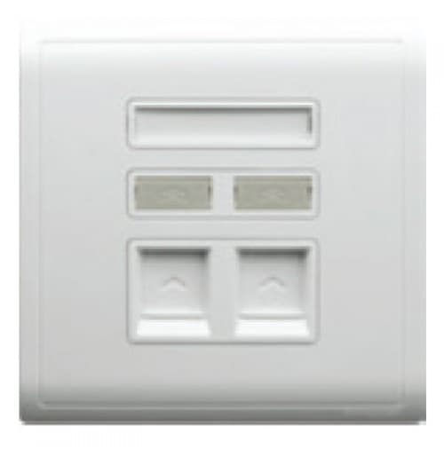 Clipsal Pieno Series E8232RJS-6 2 Gang RJ45 Data Outlet,Cat6 Shuttered Wallplate