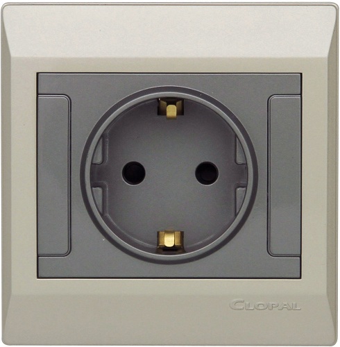 Clopal Electric Ideas Big Switches – Metallic Gold Series 16Amp Euro Socket