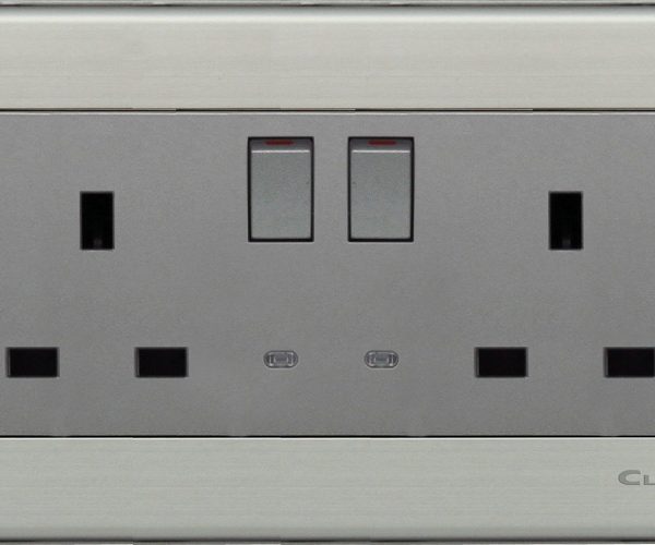 Clopal Electric Ideas Big Switches – Elegant Series 13AMP Double Flat Switch Socket with Led
