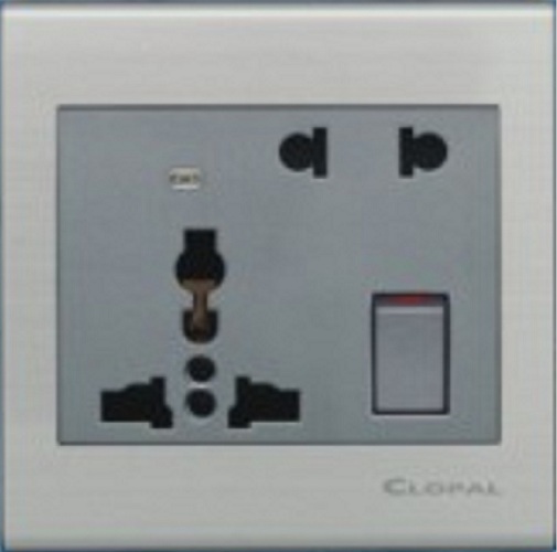 Clopal Electric Ideas Big Switches – Elegant Series 13AMP Universal With Extra 2 Pin Switch Socket with Led