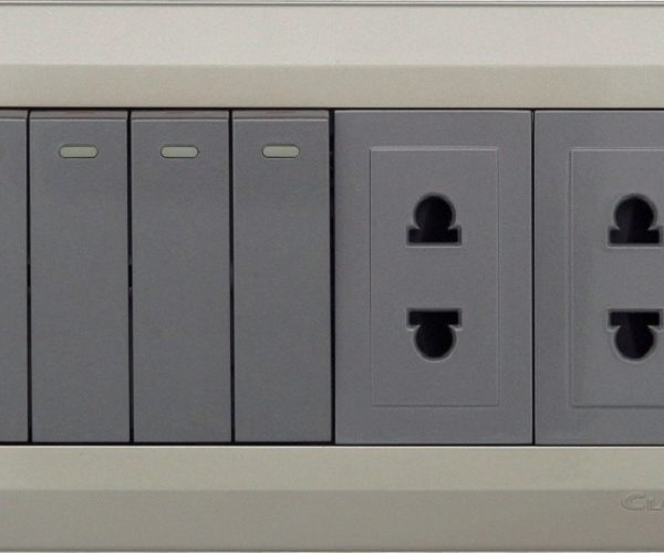 Clopal Electric Ideas Big Switches – Metallic Gold Series 16Amp 4 Gang with 2 Socket