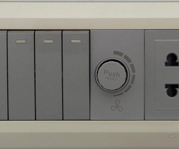 Clopal Electric Ideas Big Switches – Metallic Gold Series 16Amp Switch with Socket + Dimmer