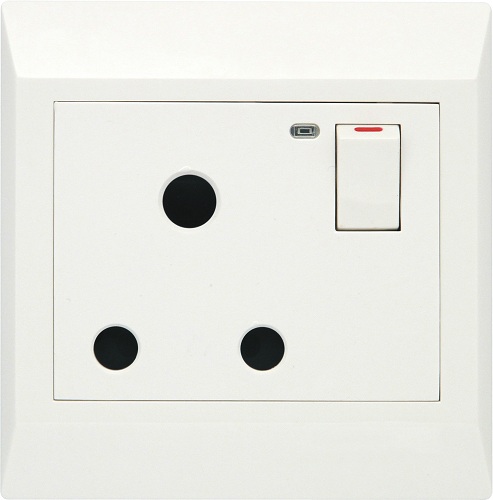 Clopal Electric Ideas Big Switches – Pure White Series 15-Amp Power Switch Socket with LED