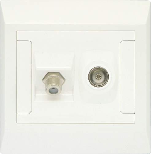 Clopal Electric Ideas Big Switches – Pure White Series Satellite with TV Cable