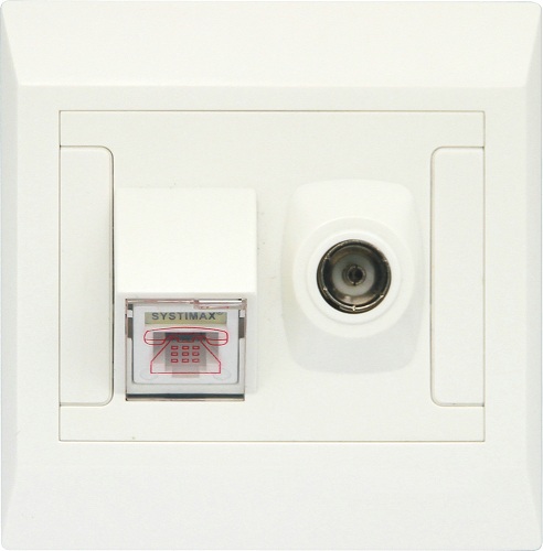 Clopal Electric Ideas Big Switches – Pure White Series Telephone with TV Cable 4-Wire