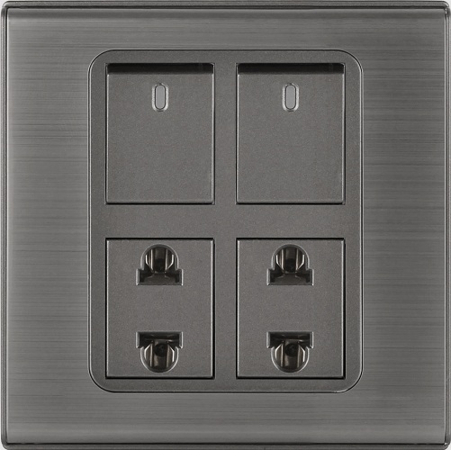 Clopal Electric Small Switches – Inspire 10-Amp 2-Gang with 2 Socket
