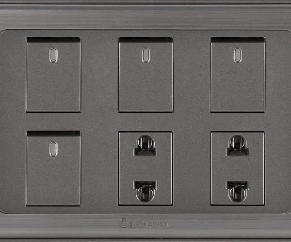 Clopal Electric Small Switches – Inspire 10-Amp 4-Gang with 2 Socket