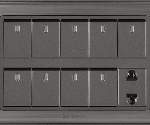 Clopal Electric Small Switches – Inspire 10-Amp 9-Gang with 1 Socket