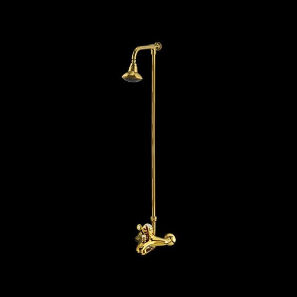 Sonex Crystal Pvc Full Gold Series Bath Mixer (Wall Type) with T.Arm Shower 5011