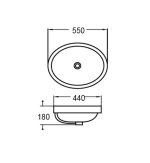 FINECERA Over Counter Washbasin FC2230 - Image 2