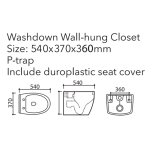 FINECERA Wall Hung Commode FC886 - Image 2