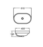 FINECERA Over Counter Washbasin FC2240 - Image 2