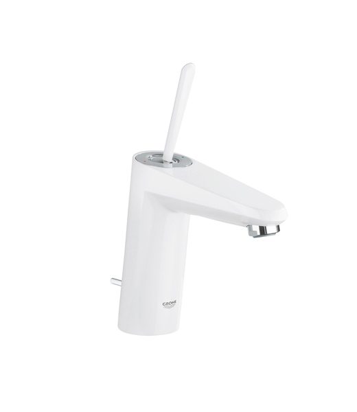 Grohe Basin Mixer Medium Height White & Crome EuroDisc Joystick Series