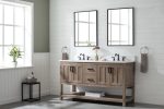 Farmhouse Brown Spruce With Double Sink Countertop 60 Inches Vanity By Meranti - Image 3