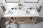 Farmhouse Brown Spruce With Double Sink Countertop 60 Inches Vanity By Meranti - Image 4