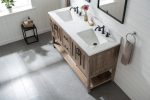 Farmhouse Brown Spruce With Double Sink Countertop 60 Inches Vanity By Meranti - Image 5