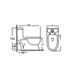 MARACHI One Piece Commode MA2051 - Image 2