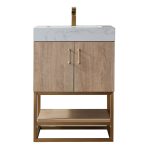North American Oak With Single Sink Countertop 24 Inches Vanity By Meranti