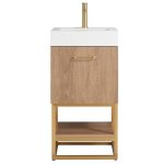 North American Oak With Single Sink Countertop 18 Inches Vanity By Meranti
