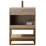 North American Oak With Single Sink Countertop 24 Inches Vanity By Meranti - Image 10