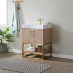 North American Oak With Single Sink Countertop 24 Inches Vanity By Meranti - Image 3