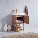 North American Oak With Single Sink Countertop 18 Inches Vanity By Meranti - Image 5