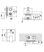 Porta HDA1574YR Concealed Two Way Diverter Square Plate - Image 2