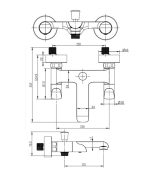 Porta HDA3583Y Whistle Double Knob Bath Shower Mixer - Image 2