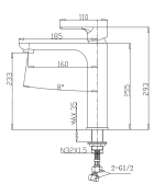 Porta HDA3280MG Single Lever Long Neck Basin Mixer - Image 2