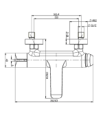 Porta HDA293Y Needle Single Lever Bath Shower Mixer - Image 2