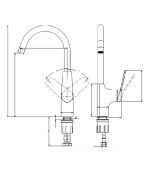 Porta HDA708XH Single Lever Kitchen Sink Mounted Mixer - Image 2