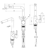 Porta HDA1309XH Single Lever Sink Mounted Mixer With Flexible Spout - Image 2