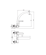 Porta HDA270XQ Single Lever Wall Mounted Sink Mixer - Image 2