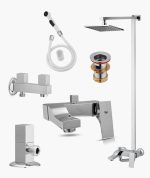 Faisal Sanitary Recta Series 8 Pieces Bath Set Chrome 4807