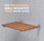 Mica Folding Wallhung Shower Seat Teak Wood MCW001 - Image 4