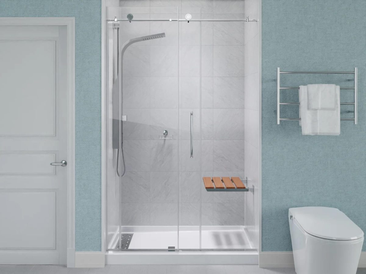 Mica Folding Wallhung Shower Seat Teak Wood MCW001 - Image 3