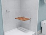 Mica Folding Wallhung Shower Seat Teak Wood MCW001 - Image 2