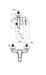 Zilver Ankara Bath Mixer ZANK200T - Image 2