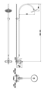 Zilver Econeue Bath Mixer With T.Arm Shower ED310N - Image 2