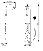 Zilver Shower Panel (Aluminum Body) S2718 - Image 2