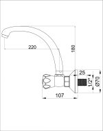 Zilver Kitchen Sink Mixer Wall Mounted (Turkey) GX9315T - Image 2