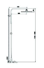 Zilver Cliff Single Lever black matt Bath Mixer With Open Shower Rod & Rain Shower ZCLF500MB - Image 4