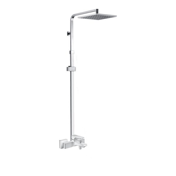 Zilver Cliff Bath Mixer With Open Shower Rod & Rain Shower ZCLF500