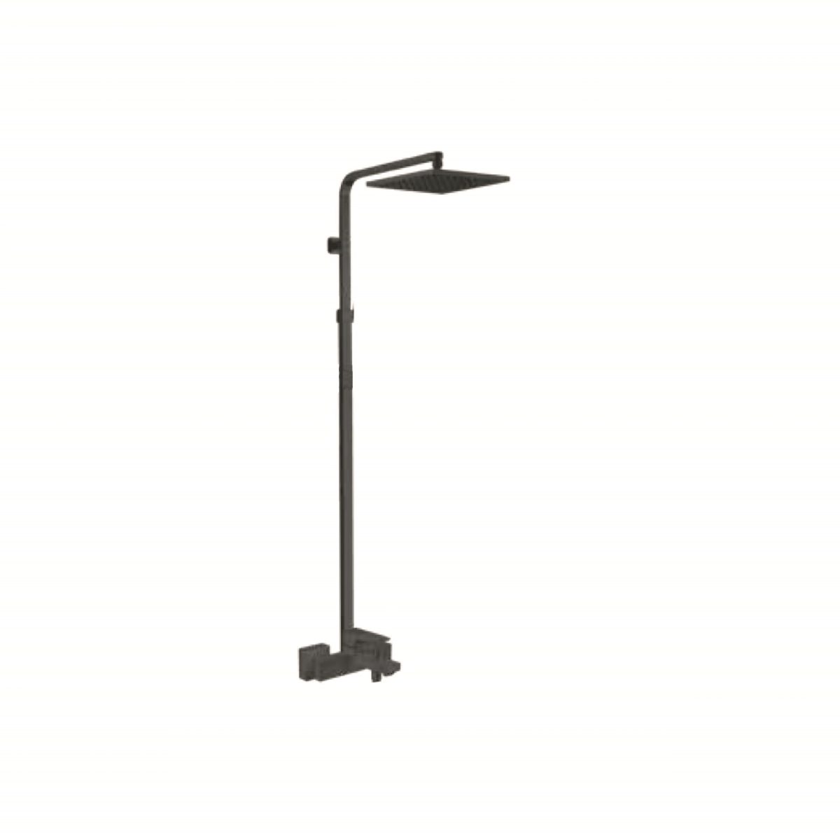 Zilver Cliff Single Lever black matt Bath Mixer With Open Shower Rod & Rain Shower ZCLF500MB - Image 1