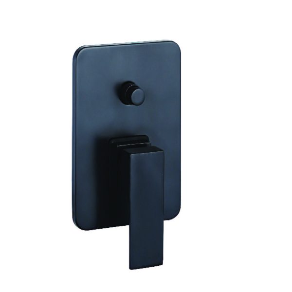Zilver Cliff Concealed Plate Matt Black With Body + Head Shower + Shower Rod + Spout ZCLf809