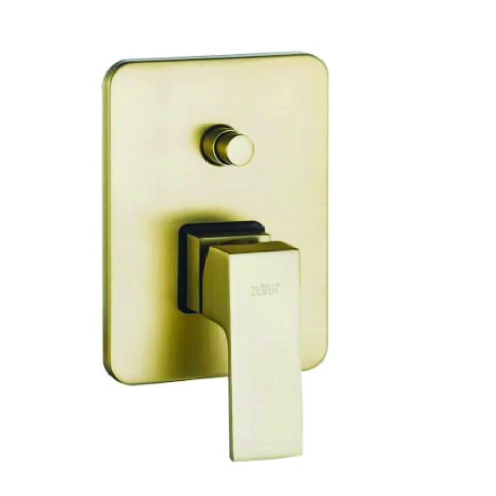 Zilver Cliff Brush Gold Concealed Plate With Body + Head Shower + Shower Rod + Spout ZCLf809