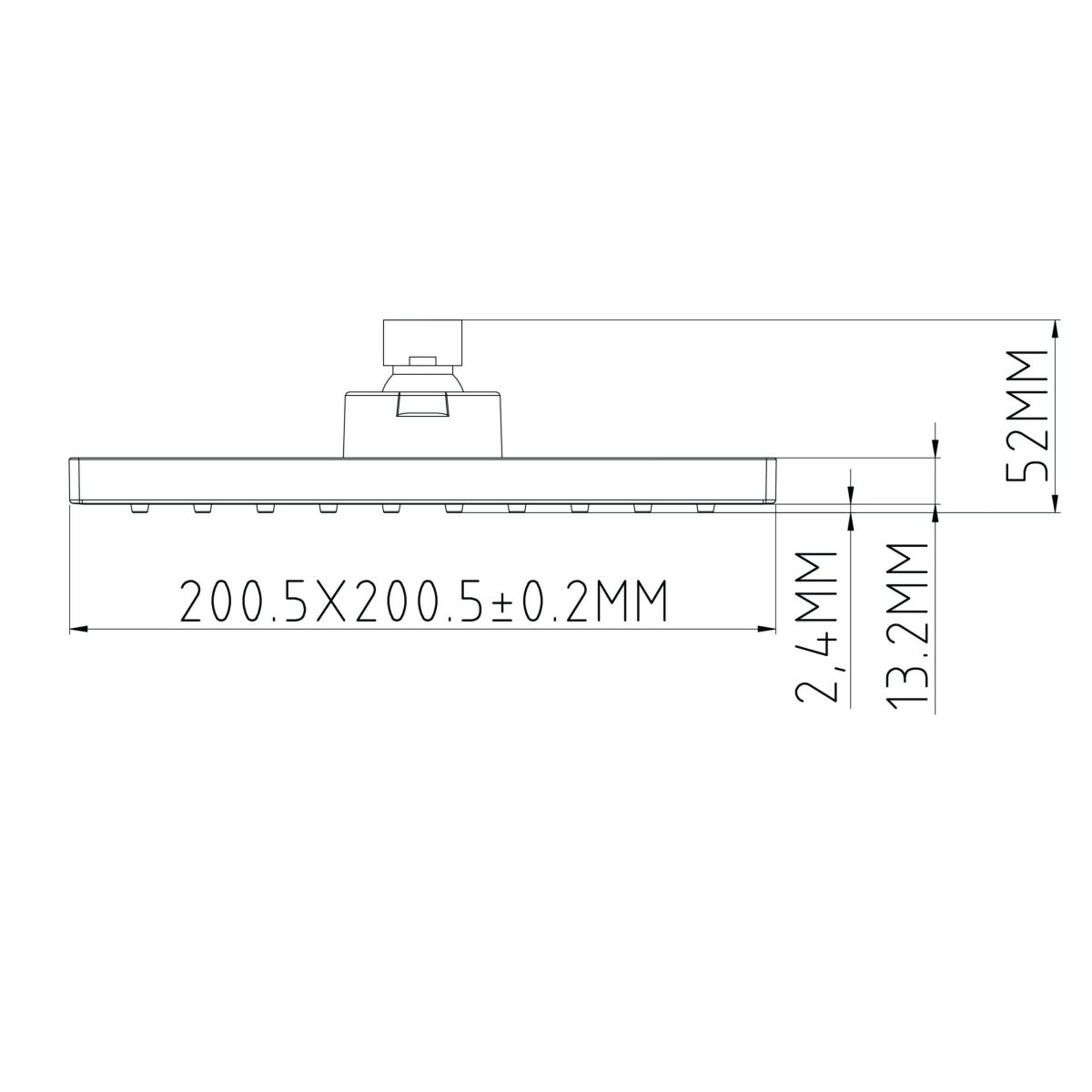Zilver Rain Shower ABS Square ZRS202 - Image 2
